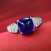 Joyería Mujing 2023, nuevo anillo de plata S925 azul real de 8 x 8 mm con diseño de torre de azúcar, estilo europeo y americano. AliExpress