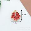Acessórios DIY Série Vermelha Material de Liga Flor Clássica Brincos Pulseira Chaveiro Pingente