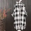 Camisa Protectora del Sol 2021 para Mujer de Longitud Media Talla Grande Ropa de Mujer Holgada Adelgazante Camisa a Cuadros de Moda Chaqueta Casual para Mujer