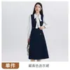 Nuevo vestido chaleco grueso de otoño e invierno, atuendo formal para entrevistas de estudiantes universitarios, vestido de mujer, conjunto de dos piezas de camisa de manga larga al por mayor
