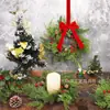 Corona de velas de Navidad, portavelas, corona de pino de Norfolk, ramas artificiales de bayas rojas, corona de piñas, portavelas de Navidad
