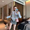 Cardigan de punto simple y casual estilo coreano para principios de otoño de 2026, versátil para mujeres ligeramente rellenitas, chaqueta superior versátil holgada y casual