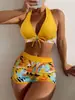 2027 Nuevo Bikini de Dos Piezas Transfronterizo Europeo y Americano Traje de Baño para Mujer Sexy Estampado con Tirantes Bikini Playa Traje de Baño para Mujer