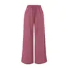 Pantalones casuales de pierna ancha, holgados y de alta gama para mujer, con cintura elástica relajada, cordón de ajuste, diseño de pierna recta y una silueta fluida hasta el suelo.