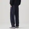 Ninpure Otoño e Invierno Nuevo Retro Japonés Hoja Pequeña Curva Pierna Ancha Pantalones de Chándal Hombres Holgado Recto Deportivo Casual Pantalones Largos
