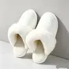 Outono e inverno novo casa removível e lavável cor sólida casais pelúcia combinação de cores algodão chinelos forro quente casual