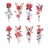 Conjunto Europeu e Americano de Tatuagem Adesivos de Rosa e Borboleta Transfronteiriço Combinação com Folha de Ouro e Prata Adesivos de Tatuagem Coloridos Adesivos de Tatuagem