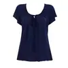 Camiseta Slim de Manga Curta com Renda Franzida Estilo Coreano, Cinto na Cintura, Emagrecedora, para Mulheres, Verão, Nova, Versátil, Solta, Estilo Férias