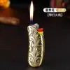 Banana Armadura Dorada Pequeño Estuche Metálico para Encendedor Estuche para Encendedor de Gas Bic J5 Portátil