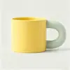 Tazas de cerámica de alta calidad, con asas grandes y forma robusta, personalizables con logotipos en colores macarrón, perfectas como recuerdos; Muestras de color disponibles para pedidos personalizados