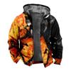 2024 transfronterizo nuevo Halloween forro polar engrosado doble forro terciopelo grueso acolchado de algodón chaqueta cremallera bolsa para excavar chaqueta acolchada de algodón cálida