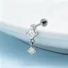 Aretes Perforados de Acero de Titanio Verticales para Agujeros de Oreja Aretes de Hélice de Acero Inoxidable con Circonita Joyería para Piercings Aretes de Flor para Labio con Rosca Externa