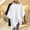 2026 Nuevo Estilo de Longitud Media Holgada Tallas Grandes Casual Mamá Juvenil Versátil Camiseta de Manga Corta de Verano para Mujer