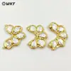 WT-JP362 Pingente Conector de Pérola Natural de Água Doce Banhado a Ouro 18k Acessórios para Joias Artesanais DIY