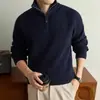 Suéter de punto grueso de 545 g, modelo nuevo 2026, con cremallera, cuello semi-alto, suéter de cuello alto, top cálido, moda moderna