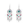 Estilo étnico Miao Silver Tassel Brincos Bohemian Turquesa Tassel Brincos Minorias étnicas Atrações turísticas Brincos