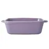 Molde cuadrado para hornear simple nórdico binaural plato para arroz horneado plato para pasta plato para ensalada vajilla de cerámica de color sólido para el hogar venta al por mayor