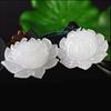 Afeganistão Pingente de Lótus de Jade Branco pingente de jade branco gordura de ovelha lótus redondo DIY borla pendente de carro pingente de jade pequenos acessórios