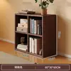 Estante de Livros de Madeira Maciça de Chão Cor Nogueira Combinação Livre Armário de Sala de Estar Armário de Armazenamento Estante de Grade para Casa Armário de Armazenamento
