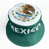 Chapéu de Pescador Masculino com Padrão da Bandeira Mexicana, Chapéu da Moda para Comércio Exterior, Chapéu de Sol Dupla Face Feminino para Primavera e Verão ao Ar Livre