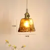 Lâmpada Nostálgica Retrô de Latão e Vidro Âmbar Personalizada Estilo Wabi-Sabi B&B Quarto de Cabeceira Restaurante Bar Entrada Lustre