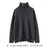 Suéter de punto grueso de cuello alto para mujer, color liso, talla grande, adelgazante y adecuado para ir al trabajo, cachemir, nuevo suéter de punto Primavera 2026