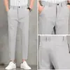 Pantalones de hombre de alta gama para primavera y otoño, pantalones cropped para adolescentes, pantalones casuales versátiles de corte recto slim-fit, modernos, profesionales
