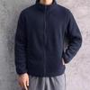Jaqueta de fleece americana masculina cardigã de inverno suéter jaqueta de lã de cordeiro jaqueta com forro de fleece espessada quente gola alta jaqueta acolchoada de algodão