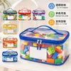 Bolsa de almacenamiento transparente de PVC para bloques de construcción, organizador de juguetes para niños, bolsa portátil con cremallera de gran capacidad para piezas de Lego