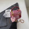 Bolsa de Tricô Feminina Estilosa Caixa Moda Inverno Fragrância Bolsa de Ombro Ins Nova Tendência