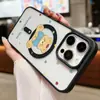 Oso de Lunares Adecuado para iPhone 18 Pro Max Funda Magnética de Acrílico Mate para Teléfono 16/15 Estilo Minimalista de Nicho