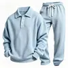 Conjunto de pijama casual masculino de manga longa xadrez, malha waffle simples, novidade outono e inverno Amazon transfronteiriço