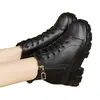Botines de plataforma para mujer 2026 nuevos zapatos de otoño e invierno con forro de felpa cierre lateral zapatos para mujeres bajas suela gruesa botas de algodón que aumentan la altura