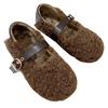 Zapatos planos Mao Mao para mujer, prendas de vestir exteriores, otoño e invierno, 2024, con forro polar, cálidos y con hebilla.