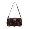 Fivela de Cinto Retrô Estilo Hong Kong Bolsa Transversal Sexy Nova Chegada 2025 Bolsa de Axila para o Dia a Dia Bolsa de Ombro com Rebites Personalizados