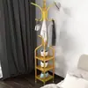 Perchero de Estilo Sencillo con Diseño de Mármol y Hierro Forjado, Estante de Pie para Ropa y Bolsos para Dormitorio, Perchero de Pie Grande