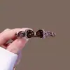 Exquisita Horquilla Coreana para Mujer, Pinza para el Cabello con Forma de Cruz de Aspecto de Alta Gama, Pinza Lateral con Pedrería, Elegante Pinza para el Flequillo, Par de Pinzas