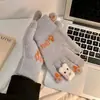 Lindos guantes de lana de estilo ins para estudiante, con dos dedos expuestos, nuevos guantes de punto de invierno, guantes cálidos de invierno con pantalla táctil para mujer