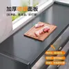 Estantería de almacenamiento de cocina independiente, gabinete de almacenamiento funcional de varias capas para montaje en pared con una encimera de losa de roca para cortar y servir alimentos