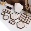 Muestra de Joyería de Nogal Pendientes Pulsera Set de Exhibición en Vivo Mesa Decorativa para Joyería Puestos Accesorios