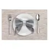 Manteles individuales tejidos de PVC ecológico para restaurante de hotel, resistentes al calor y antideslizantes, manteles de mesa sin lavado, posavasos, tejido fino, colores mixtos