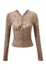 Iamgia*G conjunto de chaqueta corta con capucha de estampado de letras regular en hombros, estampado de leopardo, corte ajustado, elástico, con cremallera, y pantalón largo