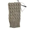 Meias Longas de Tricô com Ponto Trançado Estilo Outono e Inverno Transfronteiriço, Polainas de Tricô Cor Sólida com Ponto Trançado, Polainas de Tricô Versáteis e na Moda para Modelar as Pernas, Tubo Longo