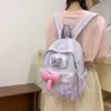 Mochila de Estilo Nuevo para Mujer, Gran Capacidad, Sencilla, Moderna, Fresca y Dulce, Mochila para Estudiantes de Secundaria, Bolso Escolar con Lazo Estilo Japonés