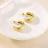 Brincos em aço inoxidável em forma de U, moda europeia e americana, torcidos, comércio exterior, transfronteiriço, revestimento a vácuo, oco, ouro 18K, atacado, brincos femininos