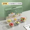 Juego de Vajilla de Vidrio Estética Geométrica con Logo Imprimible Juego de Cinco Piezas Bol para Ensalada Millennium Juego de Dos Piezas Taza para Regalo