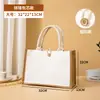 Bolsa de lona pintada a mano de lino al por mayor spot para estudiantes DIY bolsa hecha a mano de yute simple bolsa de mano de lino ecológica