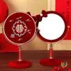 Espejo de Maquillaje de Dote de Boda Caja de Regalo Par Rojo Alegría de la Partida de la Novia Dote de la Novia Suministros de Boda Lista Completa