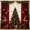 Cortinas Semicortinas de Navidad Estilo Digital Impreso Transfronterizas de Amazon Hechas de Tela Pongee para Europa y América, Cortinas de Navidad Dropshipping