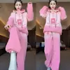 Conjunto de Moda Nuevo para Mujer Primavera y Otoño 2026: Sudadera con Capucha y Conjunto Deportivo Casual de Dos Piezas, Tallas Grandes, Corte Holgado, Degradado